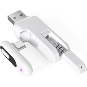 Bluetooth 5.2 Adapter for PS5 with aptX Low Latency, USB C Wireless Audio Transmitter for Connecting Headphones to PS5, PS4, and Switch, Support Included Mic and USB A Port