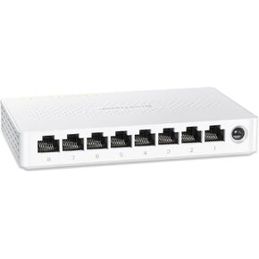 BrosTrend 2.5Gb Switch, 8 Port Network Switch 2.5 Gigabit, Unmanaged Ethernet Switch for Game Console, NAS, PC, Computer Networking Switch Plug & Play Fanless, Desktop Wall Mount, Lifetime Protection