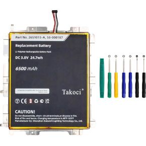 Replacement Battery Compatible with F'ire HD 10.1 7th HD 10.1 58/00/01/87 26S/10/15/A S/L0/56/ZE 3.8V 6500mAh