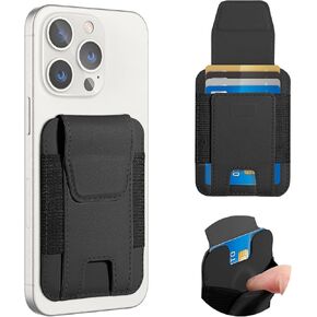Miroddi for MagSafe Wallet with Privacy Flap, Hidden Compartment, Magnetic Wallet Card Holder for iPhone 16/15/14/13/12 Series, Leather Magnetic Phone Wallet, Fits 8 Cards, Black Carbon Fiber