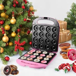 Mini Donut Maker Machine للمنزل ، Maquina de Donas Mini ، كل ذلك في صانع الدونات المصغرة لـ 16 Mini Donuts - 1400W مثالي لتناول الإفطار والوجبات الخفيفة والحلويات