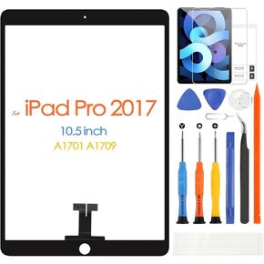 Screen Replacement for iPad Pro 10.5 2017 Touch Screen for iPad Air 3 Touchscreen Digitizer for iPad A1701,A1709,A2153,A2123 Glass with Repair Tools (Black,Without Home Button,Not LCD)