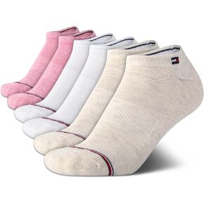 Tommy Hilfiger Women's Athletic Socks - 6 Pack Performance Cushion Low Cut Socks - Soft No Show Socks for Women (Size: 4-10)