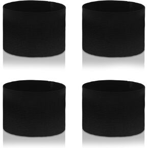 4 pcs Funeral Mourning Band, Black Soccer Football Captains Armband, 1.96 x 11.81 Inch Black Elastic Arm Band Adjustable Leader Armband, Team Sport Armband Soccer Armband for Basketball Volleyball