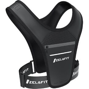 ZelaFit® Running Vest for Women & Men | Running Gear | Running Accessories | Running Essentials | Running Phone Holder | Running Bag | Marathon Essentials | Chest Rig Phone Holder for Running (Black)