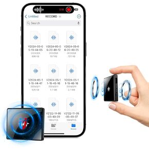 128GB(9000 Hour) 2-Sides Magnetic Voice Recorder, Recording Device with Al-Triple Noise Cancellation, Voice Activated Recorder 90 Days Storage Capacity, MP3 Form Audio Recorder, for Meetings Intervie