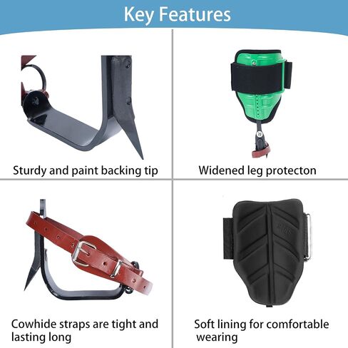 1 Pair Tree Climbing Spikes Arborist Gear Set Equipment with Adjustable Height,Professional Tree Climbing Arborist Gear with Soft Padding, Climbing Kit for Outdoor Tree Work in Saudi Arabia