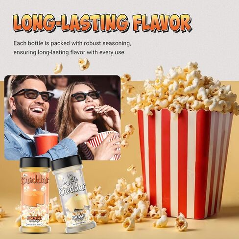 SMASH SMASINGS WHITE CHEDDAR & ORANGE CHEDDAR Popcorn Searning - 2 Pack من توابل الفشار اللذيذة في زجاجة شاكر in Saudi Arabia