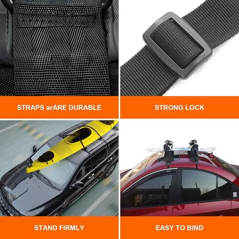 Universal Soft Roof Rack, Cargo Rack, Roof Rack Cushion System, Protector for Kayaks, Surfboards, Canoes, Sups, Snowboards, Rainproof and Dripproof to fit Most Vehicles in Kuwait