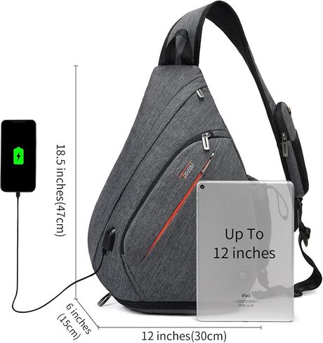 TUDEQU Sling Backpack,8 Pockets One Strap Backpack for Men Large Sling Bag,19L Single Strap Backpack for Men in Saudi Arabia