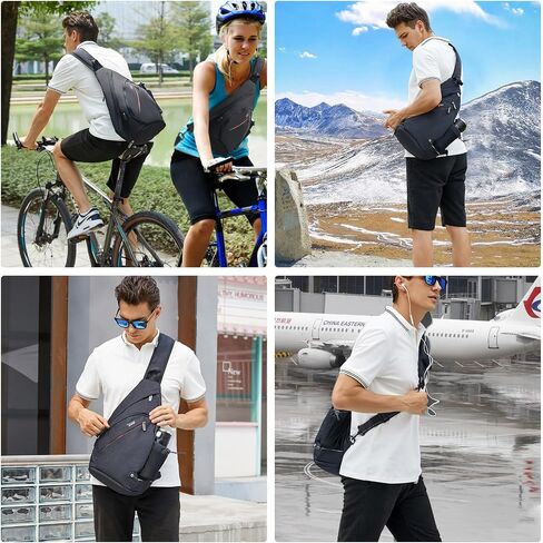 TUDEQU Sling Backpack,8 Pockets One Strap Backpack for Men Large Sling Bag,19L Single Strap Backpack for Men in Saudi Arabia