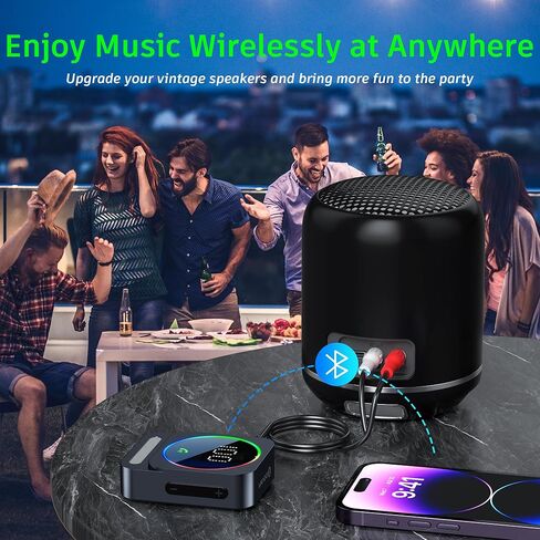 محول Bluetooth Aux ، Sonru Bluetooth 5.3 مستقبل للسيارة ، مستقبل الصوت اللاسلكي لسيارة/سماعات رأس/مكبر صوت سلكية ، مخرجات AUX مزدوجة ، RCA AUX 3.5 ملم. in Kuwait