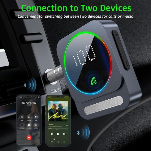 محول Bluetooth Aux ، Sonru Bluetooth 5.3 مستقبل للسيارة ، مستقبل الصوت اللاسلكي لسيارة/سماعات رأس/مكبر صوت سلكية ، مخرجات AUX مزدوجة ، RCA AUX 3.5 ملم. in Kuwait