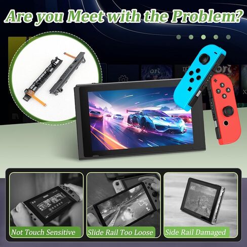 for Joy-Con Slide Rail for Nintendo Switch/Switch OLED Joy-Con Left Right Slide Rail Replacement for Nintendo Switch with Joystick Lock Buckle SL SR ZR ZL L Button Flex Cable Accessories Repair Parts in Saudi Arabia