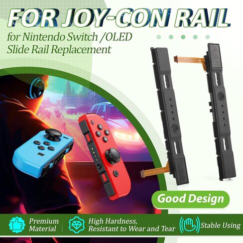 for Joy-Con Slide Rail for Nintendo Switch/Switch OLED Joy-Con Left Right Slide Rail Replacement for Nintendo Switch with Joystick Lock Buckle SL SR ZR ZL L Button Flex Cable Accessories Repair Parts in Saudi Arabia