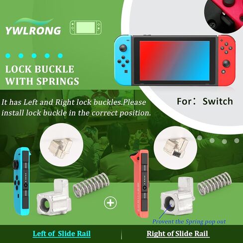 for Joy-Con Slide Rail for Nintendo Switch/Switch OLED Joy-Con Left Right Slide Rail Replacement for Nintendo Switch with Joystick Lock Buckle SL SR ZR ZL L Button Flex Cable Accessories Repair Parts in Saudi Arabia