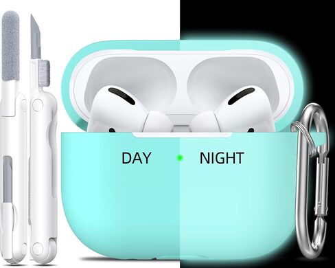 R-fun Compatible with AirPods Pro Case with Keychain,Full Protective Silicone Skin Accessories for Women Men Girl Compatible with Apple 2019 Latest AirPods Pro Case,Front LED Visible,Black in Saudi Arabia