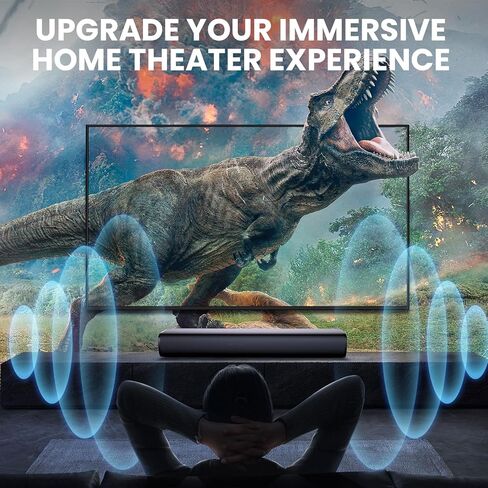 MZEIBO TV Sound Bar, Sound Bars for Smart TV Bluetooth 5.0 Soundbar 50W 17Inch Small Soundbars with ARC/Optical/AUX Connection, TV Soundbar Surround Sound Bars (Black) in Kuwait