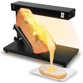 Raclette Cheese Melter Electric Countertop Cheese Melting Raclette Grill Half Cheese Wheel Maker Height Adjustable for Resaurant Kitchen