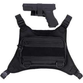 Outdoor Sports Chest Bag for Men,Chest Vest Holster Fits Most Pistols,Lightweight Adjustable EDC Tactical Chest Pack,Running Vest Bag for Workouts,Hiking, Cycling
