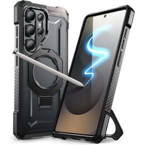 SUPCASE for Samsung Galaxy S25 Ultra Case with Stand (Unicorn Beetle Grip), [S Pen Friendly] [Compatible with MagSafe] [Military-Grade Protection] Magnetic Phone Case for S25 Ultra 6.9 Inch, Black