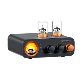 FOSI Audio MC331 Tube Amplifier مع DAC ، 2 قناة هوم ستيريو الطاقة أمبير لمكبرات مكبرات الصوت HIFI/سماعات الرأس 3.5 ملم ، Preamp VUTAGE VU Meter مع Bluetooth و USB/OPT/Coax/RCA