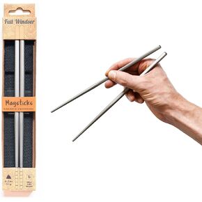 MAGSTICKS Titanium Magnetic Chopsticks - Reusable Travel Chop Sticks - Korean, Japanese, Chinese & Oriental Eating & Cooking Chopsticks - Light-weight for Kids and Adults - Comes with Chopstick Case