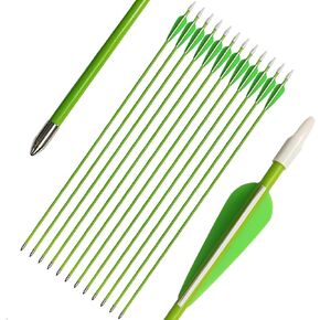 Youth Safetyglass Arrows 28" Fiberglass Archery 26" Target Practice Arrows(Pack of 12)
