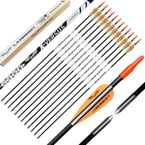 Lanneret Archery Practice Target Arrows for Kids Youth or Beginners, 26/28inch Fiberglass Arrows on Recurve Bow (Pack of 12)