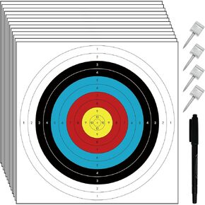 Archery Targets Paper for Backyard,30pcs Bow Arrow Targets for Hunting & Archery Targets,Target Practice Accessories(Standard Archery,10 Rings,16x16in)