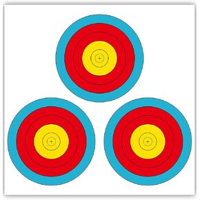 THREE ARCHERS 3 SPOT Vegas Targets Face 30pcs Archery Targets Official Vegas Paper Indoor & Outdoor