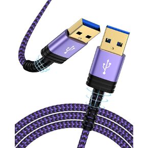 AILKIN USB to USB Cable, Male to Male USB 3.0 A to A Extension Cable, Durable Sided USB Cord for Monitor, Hard Drive, Laptop, Camera, DVD Player, Usba to Usba High-Speed Data Wire 6ft