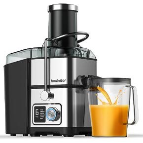 Healnitor 1100W 6-Speed Digital Screen Centrifugal Juicer Machines Vegetable and Fruit, Juice Extractor with 3.5" Big Wide Chute, Easy Clean, BPA-Free, High Juice Yield, Silver