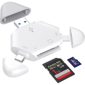SD Card Reader,Memory Card Reader for iPhone USB C to Micro SD Card Adapter Support SD/Tf Card Trail Game Camera Viewer for iPhone 15/16 Mac iMac Macbook Pro/Air iPad Pro Android Phone Tablet