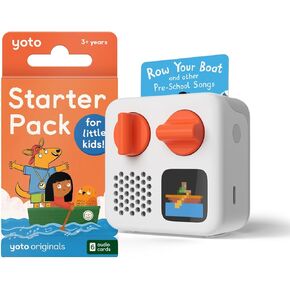 Yoto Mini (2024 Edition) + Starter Pack for Little Kids Bundle – Screen-Free Bluetooth Audio Player, All-in-1 Travel Device for Stories Music Podcasts Radio, Use as Speaker or with Headphones