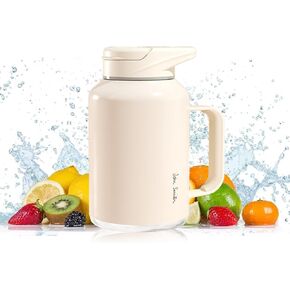 John Smith Portable Blender for Shakes and Smoothies 33oz خلاط محمول قابلة للشحن 10 شفرات حادة من الفولاذ المقاوم للصدأ للاحتفاظ بالحرارة الطويلة خالية من BPA لعصائر الفواكه والخضروات ， أبيض