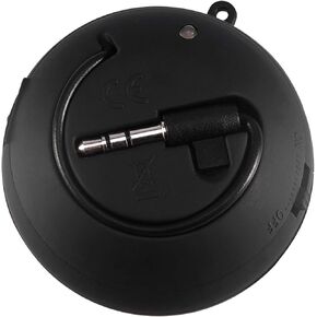 Travel Speaker, Mini Portable 3.5mm Audio Jack Speaker with USB Charging Cable for MP3, MP4, MP5, PC, Mobile Phones, Computers, 2.0 × 2.0 × 1.5in (Black)