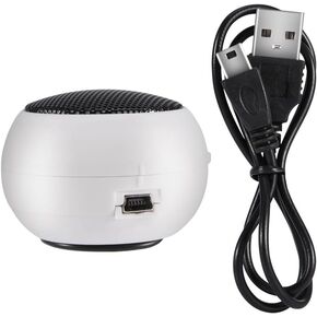 Portable Mini Speaker with 3.5mm Aux Jack Plug in Basse Speaker for Smart Phone, Retractable Mobile Line-in Speaker for iPad Laptop Computer(White)