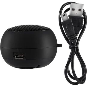 Portable Mini Speaker with 3.5mm Aux Jack Plug in Basse Speaker for Smart Phone, Retractable Mobile Line-in Speaker for iPad Laptop Computer(Black)