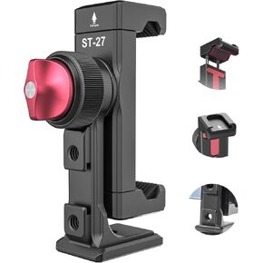 ULANZI ST-27 Phone Tripod Mount, 360° Metal Phone Holder for Tripod w 3 Cold Shoes & Arca Port, Versatile Smartphone Adapter for iPhone, Desktop Tripods, and Live Streaming/Vlogging Setup