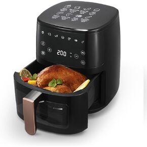 Air Fryer 8-in-1 with 4.1 QT Capacity, Air Fry, Roast, Reheat, Dehydrate, Air Crisp Technology with 400F for hot, Nonstick Basket & Crisper Plate.