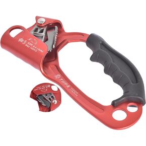 Hand Ascender Climbing Equipment Climber (Right Hand+Red) High Strength Aluminum Alloy Climbing Ascender for Rock Climbing Tree Arborist Mountaineering