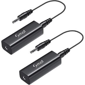 Smof Upgraded Ground Loop Noise Isolator, Noise Filter for Car Audio/Home Stereo System (Eliminate The Buzzing Noise Completely) with 3.5mm Audio Cable, Black