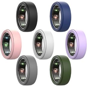 7 Pack Ring Cover Compatible for Oura Ring/Galaxy Ring,Soft Thin Flexible Silicone Oura Ring Gen 3 4 Cover/Samsung Galaxy Ring Cover Protector for Working Out Gym Men Women
