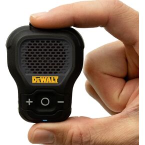 DEWALT Wearable Bluetooth Speaker [Limited Edition - Black] Clip-On Wireless Jobsite Pro Water-Resistant Portable Speaker (Non- Magnetic), Built-in Mic for Hands-Free Music/Calls, Bluetooth Speaker