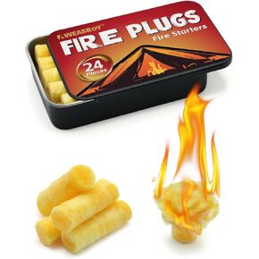 Fire Plugs Fire Starters - Windproof Fire Starter for Campfires Long Brun Time - Fire Starters for Fireplace,Chimney,BBQ Grill,Camping Fire,Wood Stove - Emergency Survival Tools 24pcs