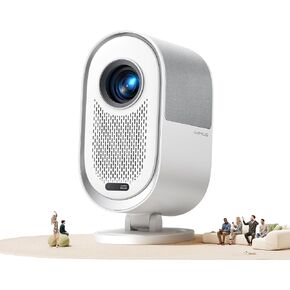 [AI Screen Adjust/Dolby Audio] Projector with WiFi6 and 2-Way Bluetooth, 20W Speakers, 1080P Home Theater Movie Proyector, Auto Focus&Keystone, iWIMIUS Flagship for Indoor&Outdoor (White, Standard)