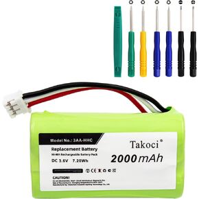 2000mAh Replacement Speaker Battery for T-DK Life on Record A28 Life on Record A28 Trek Flex ，3AA-HHC 3.6V