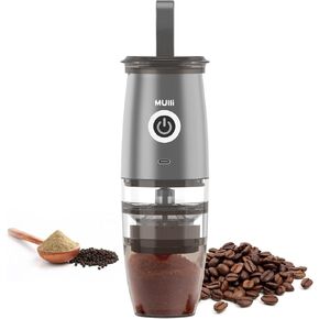 Mulli Upgrade Portable Burr Coffee Grinder,Electric Cafe bean Grind, Adjustable Burr Mill with 5 Precise Grind Setting for Drip/Espresso/French Presses