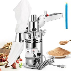 Moongiantgo Hammer Mill Grinder Commercial Herb Grinder 1200W Continuous Feeding, 6.6-33 Lbs/H Grinding Capacity, with 6 Sieve Meshes, Pulverizer for Dry Herb Grain Spice Corn Nutmeg, 110V (DF-15)